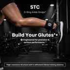 STC D-Ring Ankle Straps Pair – Weight Lifting Cable Attachment (Neoprene, Black)