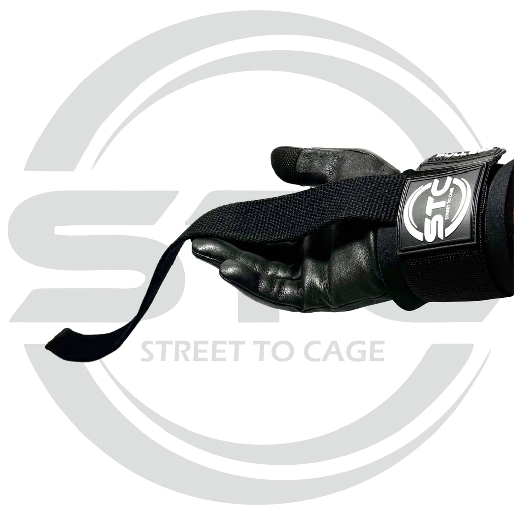 STC Black Power Weight Lifting Straps – Gym Training Pull Up Wrist Support Wraps