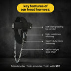 STC Adjustable Head Harness – Neck Training Muscle Builder (Weight Lifting, Black)