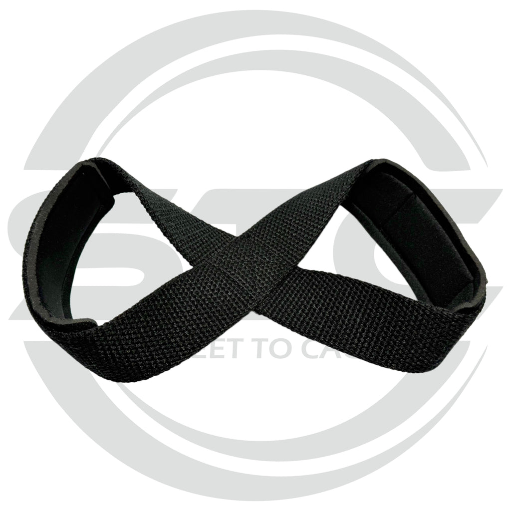 STC Figure 8 Weight Lifting Straps – Heavy Duty Wrist Support (Black)