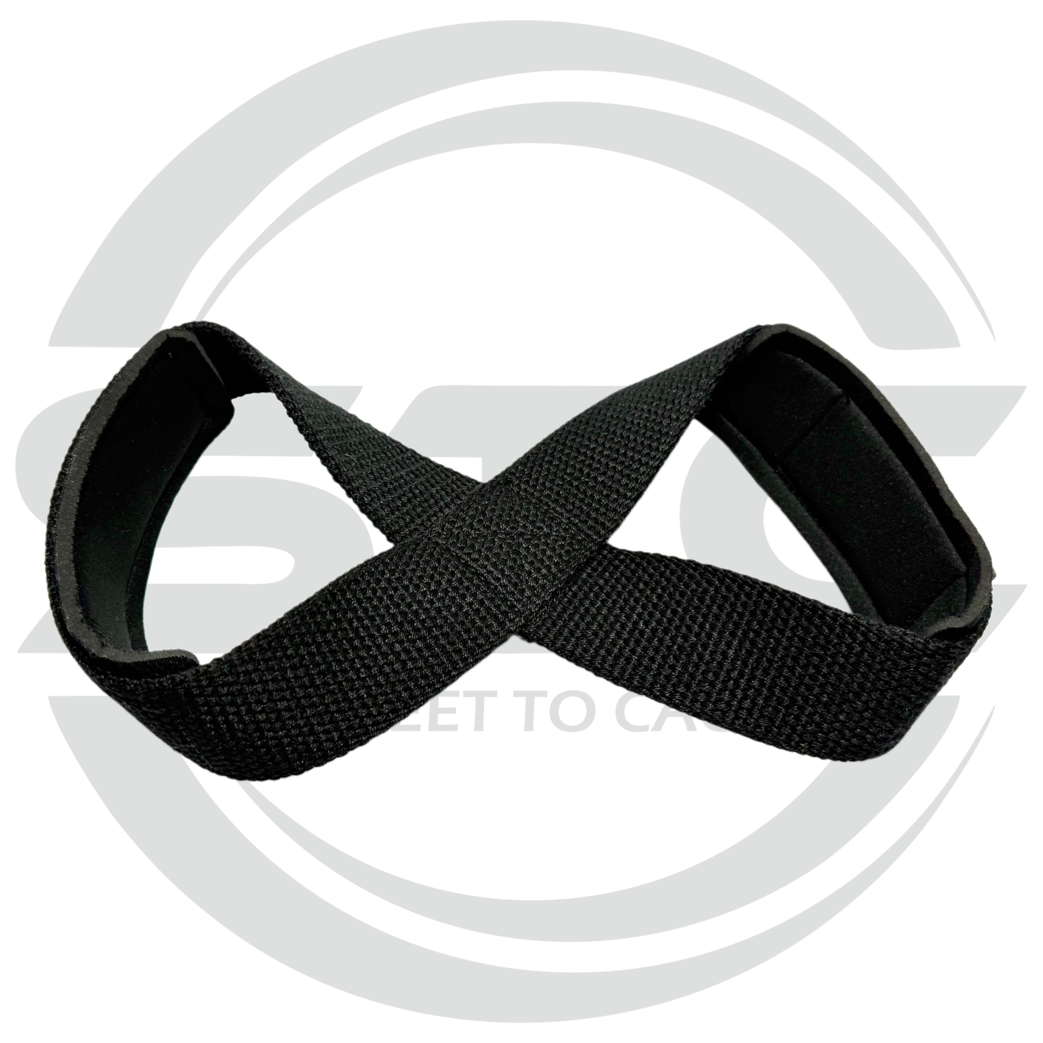 STC Figure 8 Weight Lifting Straps – Heavy Duty Wrist Support (Black)