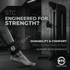 STC D-Ring Ankle Straps Pair – Weight Lifting Cable Attachment (Neoprene, Black)