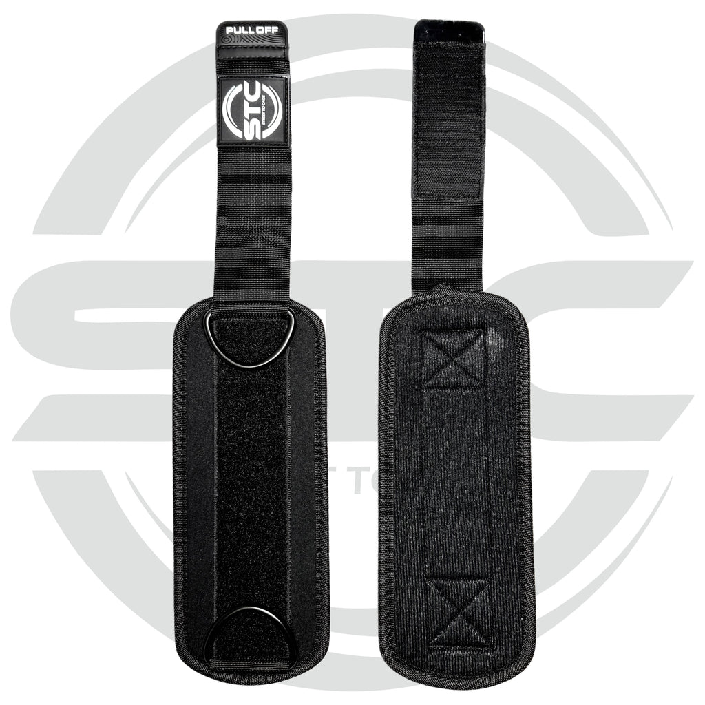 STC D-Ring Ankle Straps Pair – Weight Lifting Cable Attachment (Neoprene, Black)