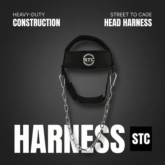STC Adjustable Head Harness – Neck Training Muscle Builder (Weight Lifting, Black) Hover Image