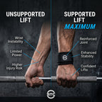 STC Gym Training Wrist Wraps Black Weight Lifting Wrist Support Straps