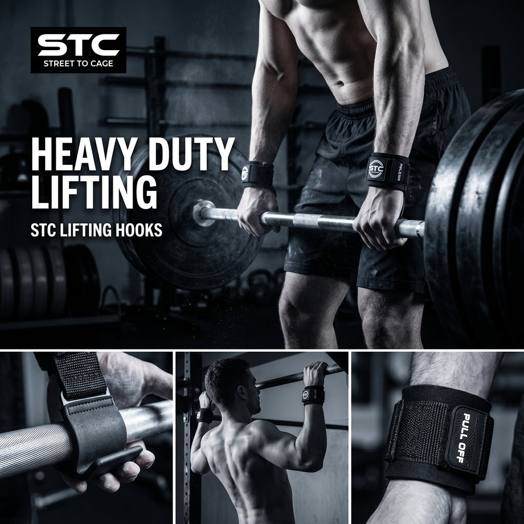 STC Gym Training Wrist Wraps Black Weight Lifting Wrist Support Straps