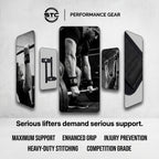 STC Black Power Weight Lifting Straps – Gym Training Pull Up Wrist Support Wraps