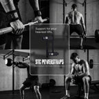STC Black Power Weight Lifting Straps – Gym Training Pull Up Wrist Support Wraps