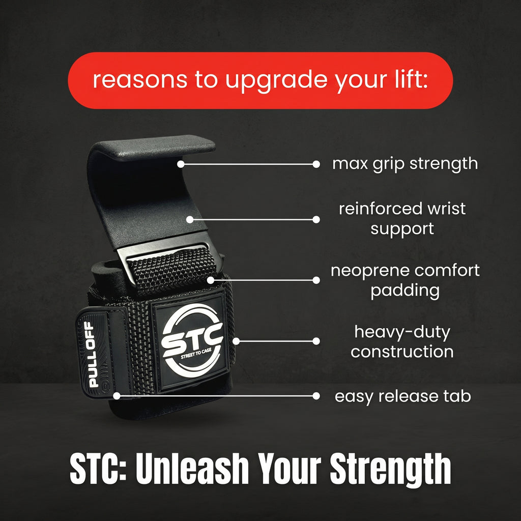 STC Weight Lifting Hooks – Wrist & Hand Support (Heavy Duty Gym Training)