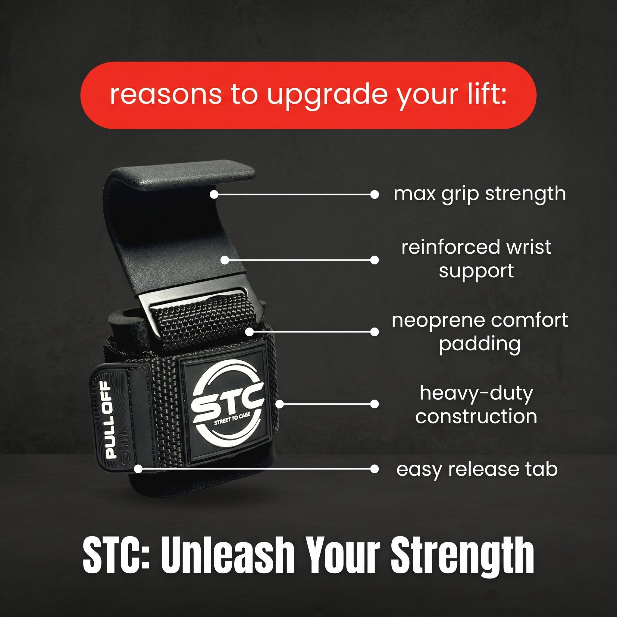 STC Weight Lifting Hooks – Wrist & Hand Support (Heavy Duty Gym Training)