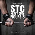 STC Figure 8 Weight Lifting Straps – Heavy Duty Wrist Support (Black)